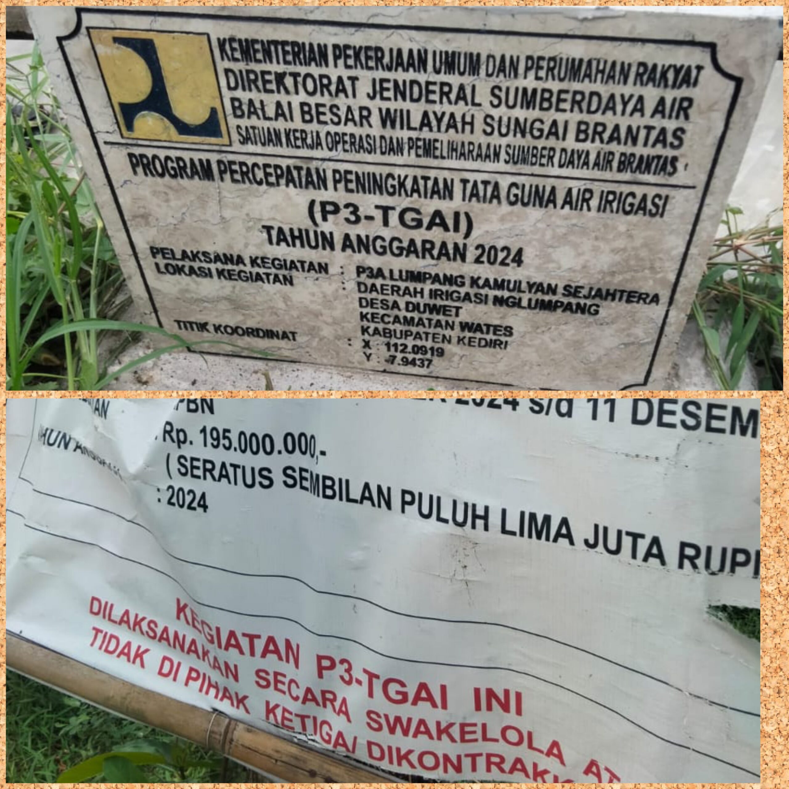 Diduga Ada Penyimpangan, Proyek Irigasi (P3-TGAI) Desa Duwet Kecamatan Wates Menjadi Sorotan LP3-NKRI.
