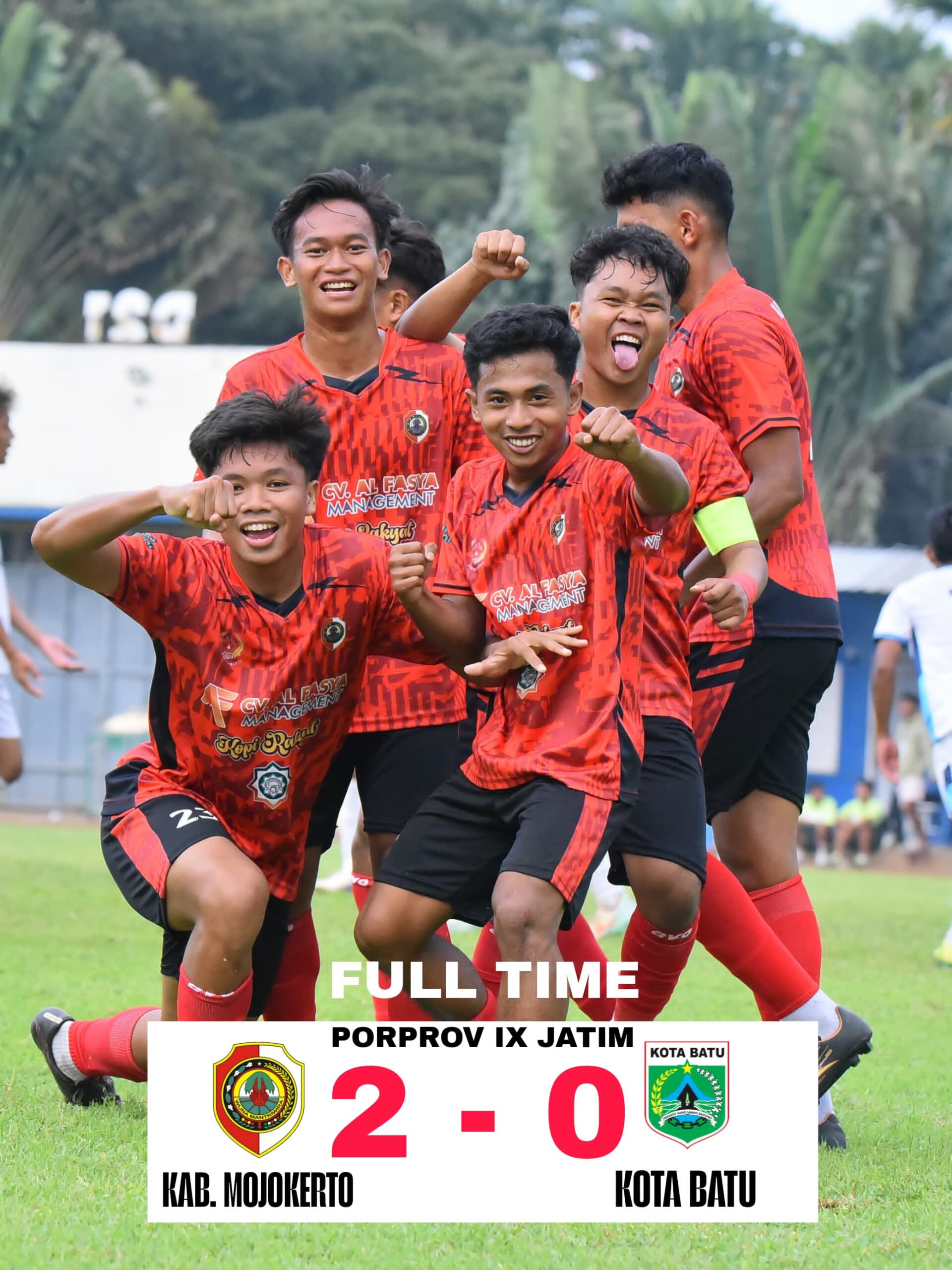 Tumbangkan Kota Batu 2-0, Peluang Kabupaten Mojokerto Lolos 8 Besar Sepak Bola Porprov Jatim 2025 Terbuka Lebar