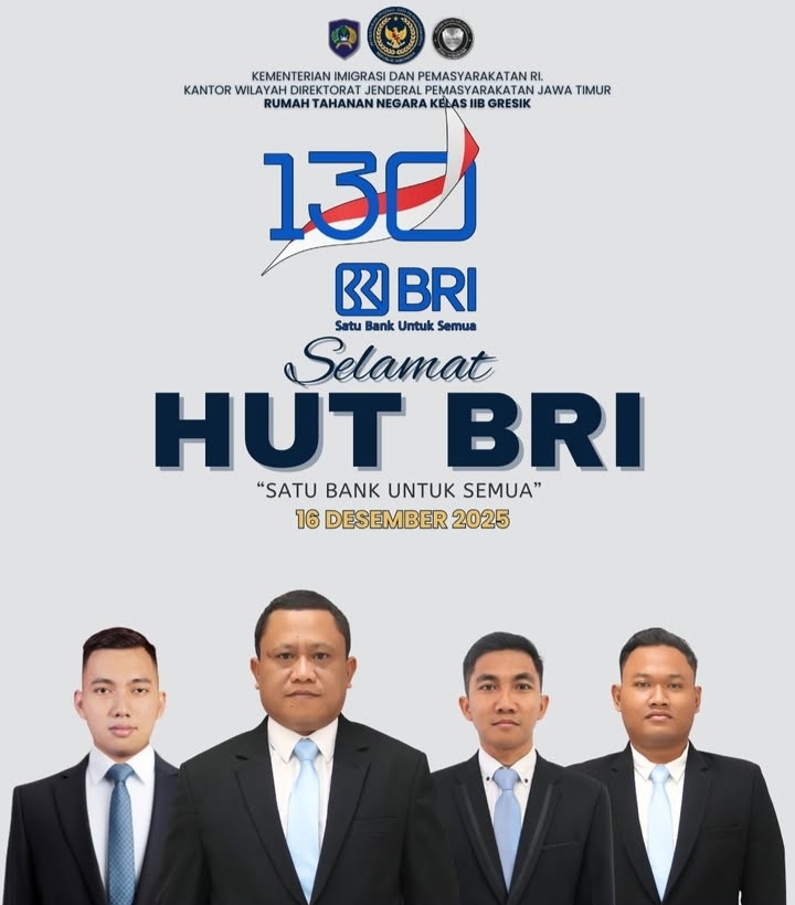 130 Tahun Mengabdi untuk Negeri, Rutan Kelas IIB Gresik Apresiasi Kiprah Panjang Bank Rakyat Indonesia